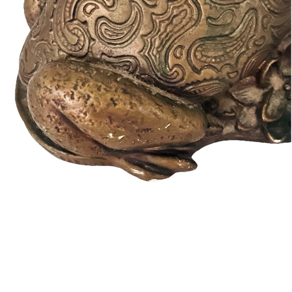 Vintage 1968 Universal Statuary Corp Frog Piggy Bank Bronze Paisley - Picture 8 of 9